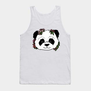 Cute Floral Panda Tank Top